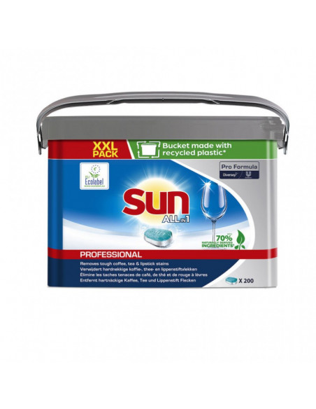 Pastilles lave-vaisselle Sun Professionnel All in 1 - Seau de 200