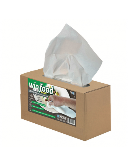 Boîte distributrice de 105 torchons non tissé 30x42cm WIPFOOD - Carton de 4 boîtes