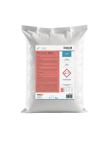 Lessive en poudre désinfectante concentrée - Sac 8kg