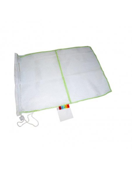 Filet à linge blanc et vert 50x70cm pour bandeau et lavette