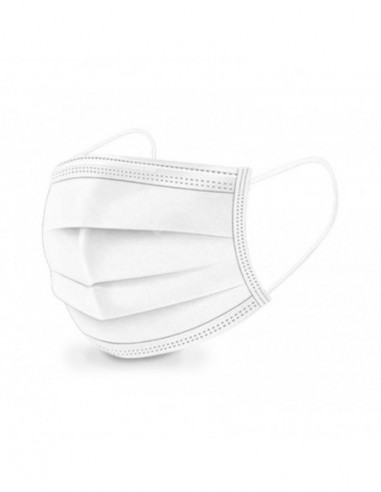Masque blanc 3 plis à usage unique type IIR -...
