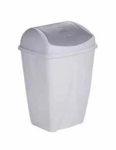 Poubelle Plastique couvercle basculant - Blanche - 10L