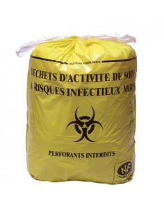 Sac Poubelle DASRI 100L - 28 microns - Carton de 250 Sacs