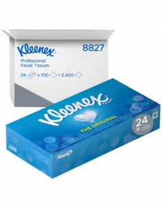 Mouchoirs blancs KLEENEX - 2 plis - Carton de 24 boîtes...
