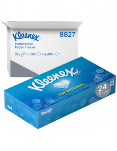 Mouchoirs blancs KLEENEX - 2 plis - Carton de...