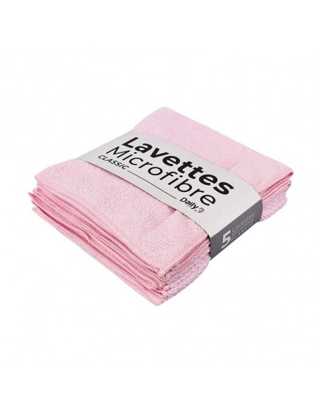 Lavette microfibre multi-usages format 38 x 38cm - Lot de 5