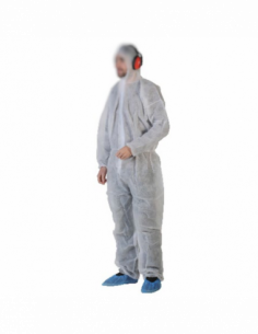 Combinaison à capuche à usage unique PLP Blanc (Taille XL...