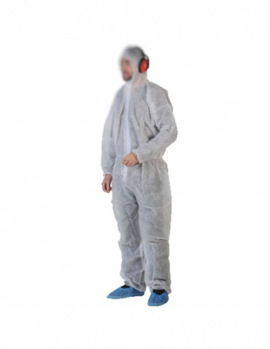 Combinaison à capuche à usage unique PLP Blanc...
