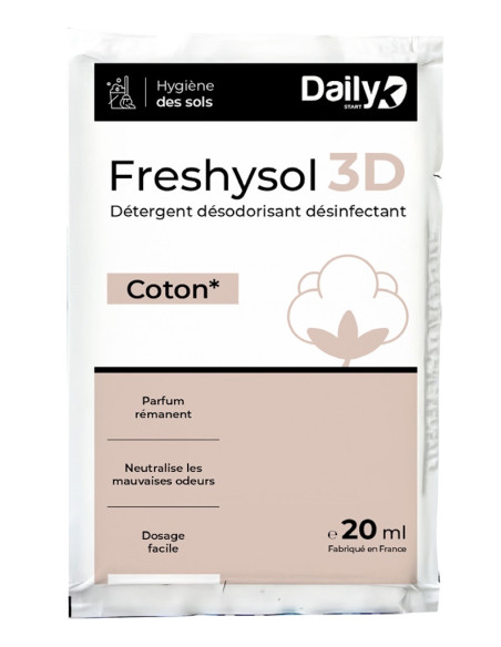 Détergent désodorisant désinfectant FRESHYSOL 3D - Dosette 20ml - Carton de 250