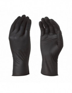 Gants noir nitrile non poudré - Boite de 100 (S à XL)