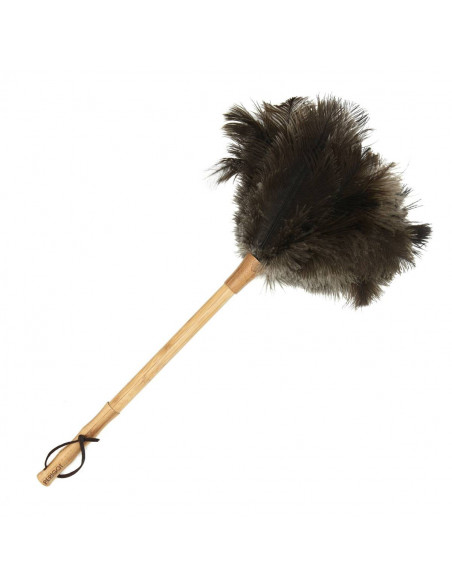Plumeau en véritable plumes d'autruche avec manche en métal