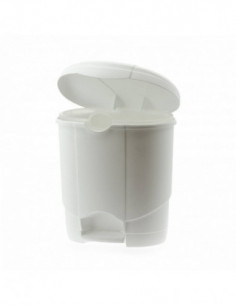 Poubelle plastique arrondie à pédale - Blanche - 4L 2