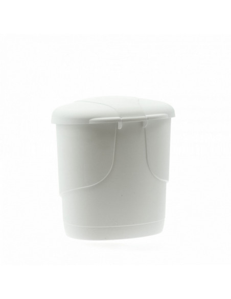Poubelle plastique arrondie à pédale - Blanche - 4L