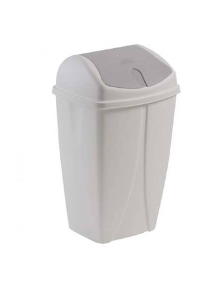Poubelle Plastique couvercle basculant - Blanche - 50L