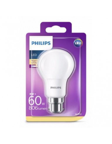Ampoule LED standard dépolie B22 8-60W - 240V -...