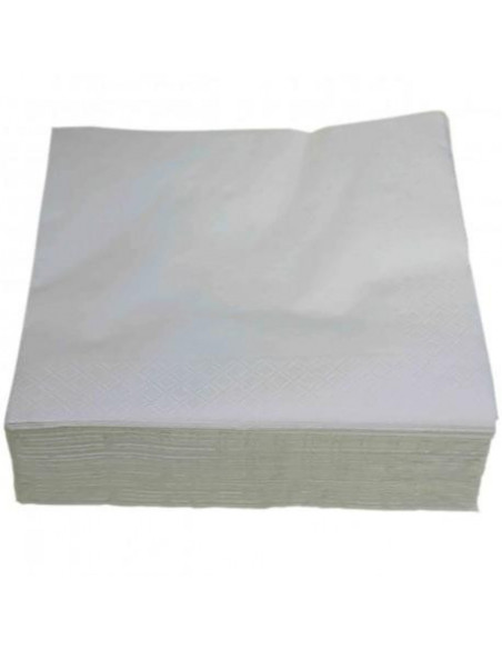 Serviette pure ouate blanche 2 plis 38x38cm - Carton de 1800