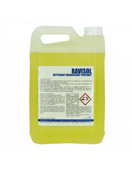 Dégraissant surpuissant sols industriels RAVISOL - Bidon 5L