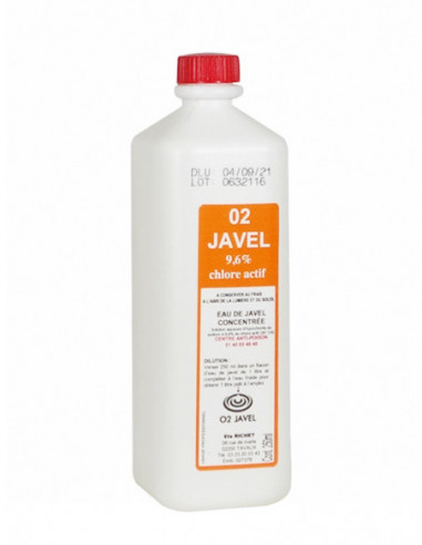 Javel liquide 9.6% en cruchon à vis de 250ml -...