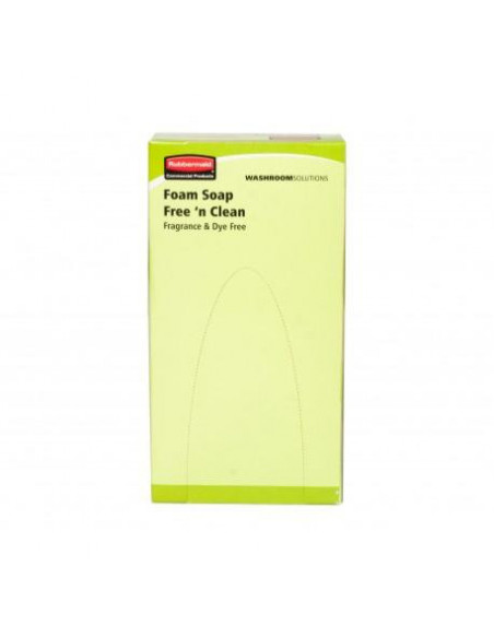 Savon mousse FREE N'CLEAN - ECOLABEL - RUBBERMAID - Recharge de 800ml - Colis de 6