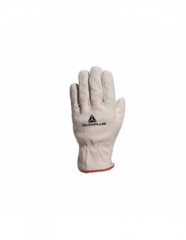 Gant cuir pleine fleur de bovin coupe US Blanc...
