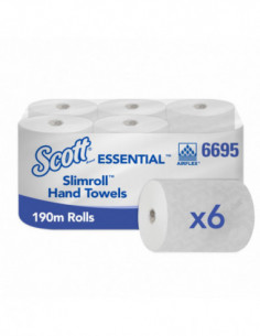 Essuie-mains 1 pli, blanc embossé - SCOTT ECOLABEL - 190m...