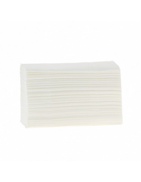 Essuie-mains 2 plis gaufrés collés - Dry Tech - Pure Ouate Blanc - Colis de 2600 feuilles