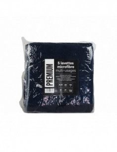 Lavette microfibre noire multi-usages PREMIUM - Lot de 5