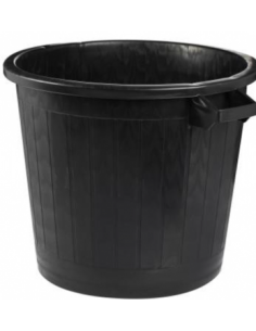Poubelle basse ronde noire avec couvercle - extérieur ou... 2
