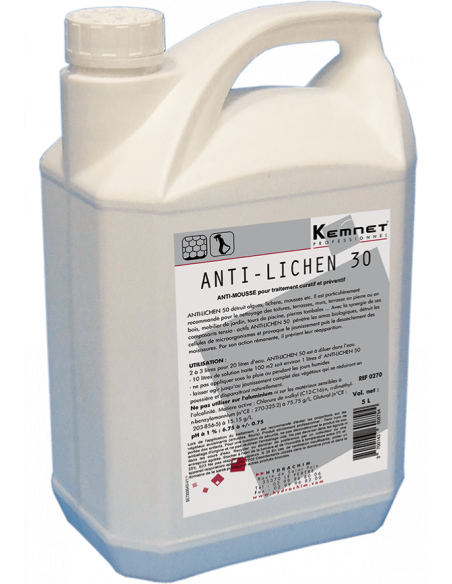 Destructeur de mousse et algues - ANTI LICHEN 30 - KEMNET PROFESSIONNEL - Bidon de 5L