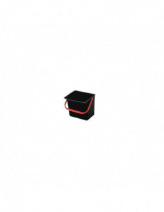 Seau 6L noir rectangulaire - anse de couleur