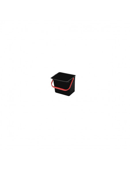 Seau 6L noir rectangulaire - anse de couleur