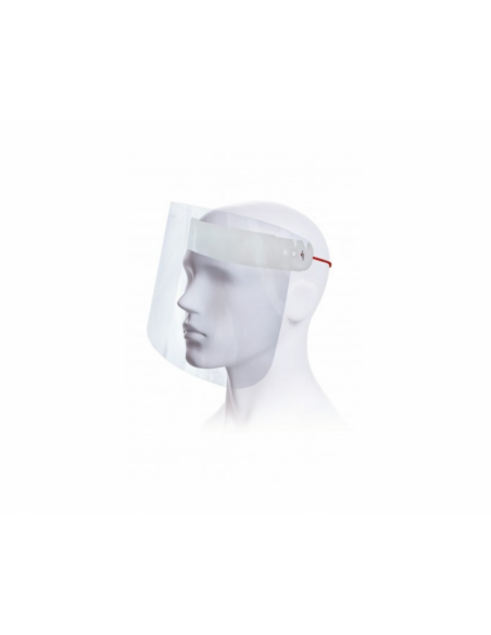 Visière de protection transparente relevable et réutilisable