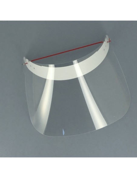 Visière de protection transparente relevable et réutilisable