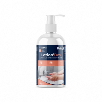 Crème lavante mains désinfectante - Daily K - Flacon à pompe 500ml