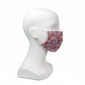 Masque en tissu - Motif fleuri violet - A l'unité 