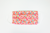 Masque en tissu - Motif fleuri rose foncé - A l'unité 