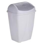 Poubelle Plastique couvercle basculant - Blanche - 10L
