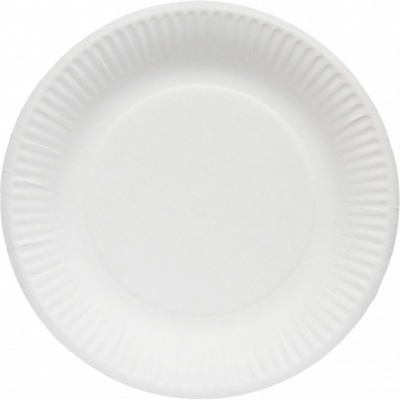 Assiette blanche en carton 100% biodégradable - Diamètre 23cm - Colis de 1000