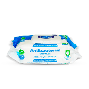 Lingettes humides antibactériennes - Boite distributrice de 100 lingettes - 1 carton de 24 boites