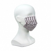 Masque en tissu - Motif rayés bleu rose - A l'unité 