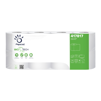 Papier hygiénique 3 plis Pure Ouate blanc - BIOTECH 250 feuilles ECOLABEL - Colis de 56 rouleaux