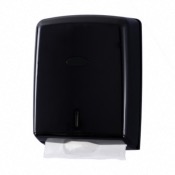 Distributeur essuie-mains - Feuilles pliées - Noir - Plastique ABS