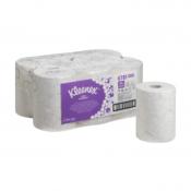 Essuie-mains 2 plis, blanc embossé - KLEENEX ECOLABEL - 100m - Colis de 6 rouleaux