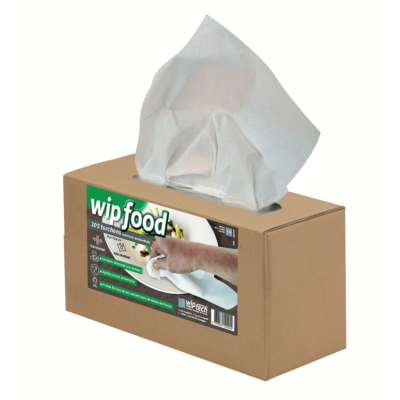 Boîte distributrice de 105 torchons non tissé 30x42cm WIPFOOD - Carton de 4 boîtes