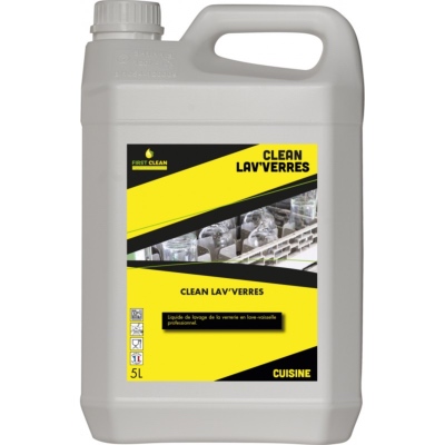 Liquide lave-verres chloré toutes eaux - CLEAN LAV’VERRES - Bidon 5l