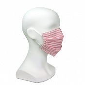 Masque en tissu - Motif rayés rose - A l'unité 