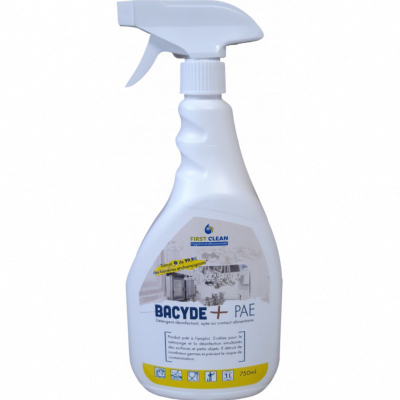 Détergent désinfectant contact alimentaire - BACYDE+ PAE - Spray 750ml
