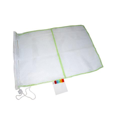 Filet à linge blanc et vert 50x70cm pour bandeau et lavette