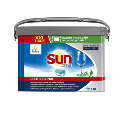Pastilles lave-vaisselle Sun Professionnel All in 1 - Seau de 200
