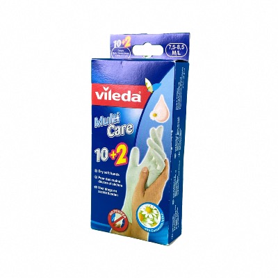 Gants latex multi care non poudré - Vileda - Boîte de 10+2